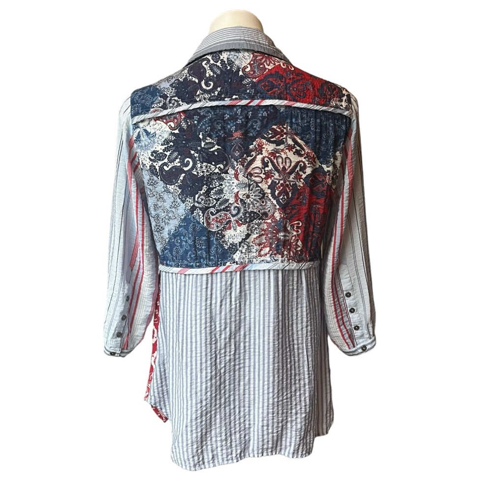 John Mark Multi Pattern Mixed Print Rayon Blend B… - image 4